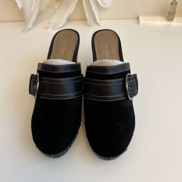 Liz Claiborne Black Suede Clogs - Picture 2 of 16